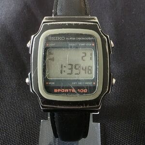 VTG 80's Seiko Sports 100 Alarm Chronograph A914-5A49 Digital Watch RARE WORKS